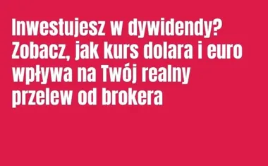 Obraz do artykułu: Inwestujesz w dywidendy? Zobacz, jak kurs dolara i euro wpływa na Twój realny przelew od brokera