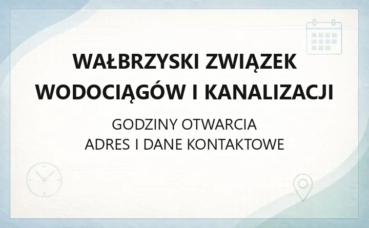 Wałbrzyski Związek Wodociągów i Kanalizacji - kontakt, awarie, e-BOK