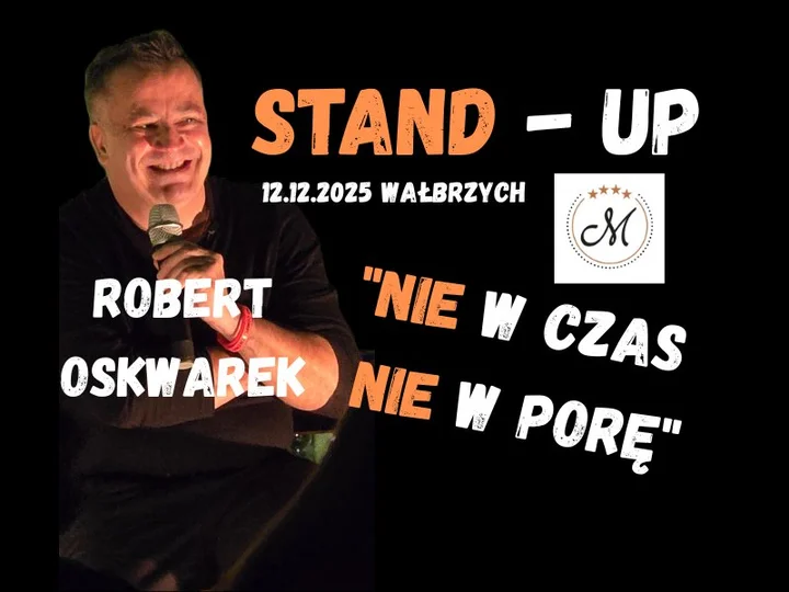 Grafika promocyjna wydarzenia Stand-Up Bez Znieczulenia Wałbrzych — Robert Oskwarek (12 grudnia 2025)