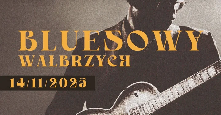 Obrazek przedstawia grafikę promocyjną wydarzenia Wieczór bluesa w Starej Kopalni — Wałbrzych, 14 listopada 2025