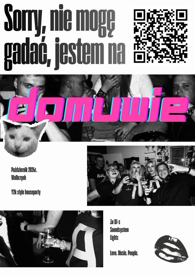 Grafika promocyjna wydarzenia Domuwa. impreza w Wałbrzychu