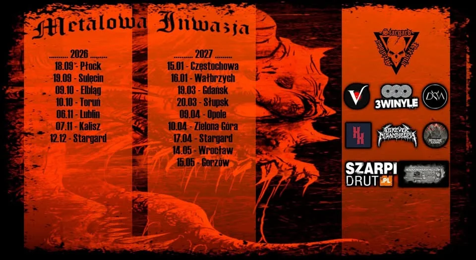 Grafika promocyjna wydarzenia METALOWA INWAZJA NA WAŁBRZYCH – koncert