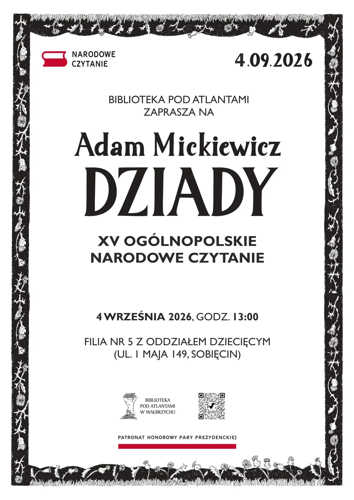 Grafika promocyjna wydarzenia Narodowe Czytanie 2026