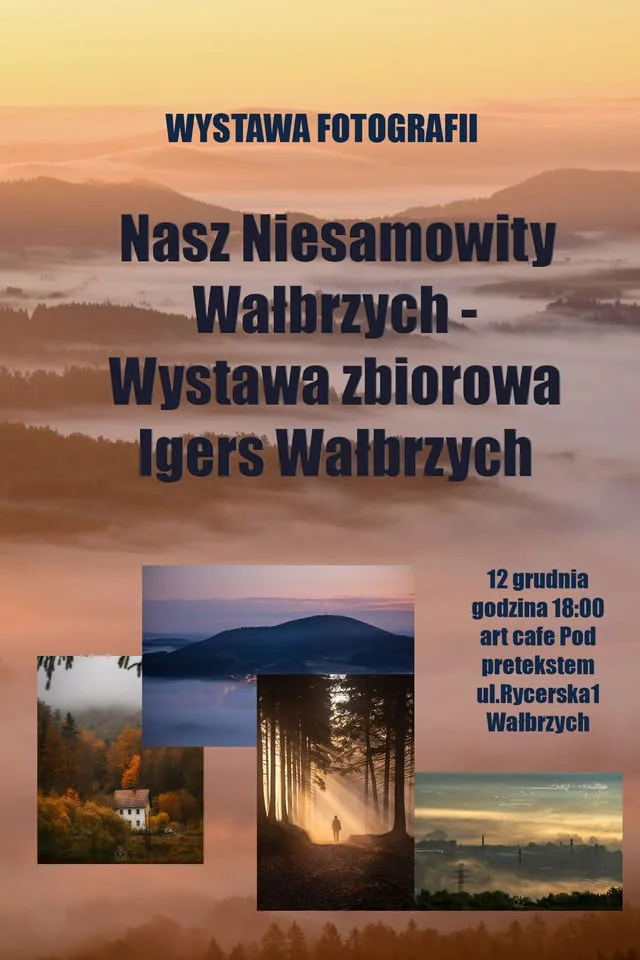 Grafika promocyjna wydarzenia Nasz Niesamowity Wałbrzych — wystawa zbiorowa Igers Wałbrzych