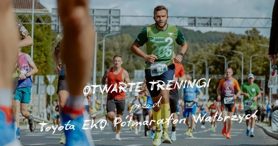 Grafika promocyjna wydarzenia Toyota EKO Półmaraton Wałbrzych – otwarte treningi