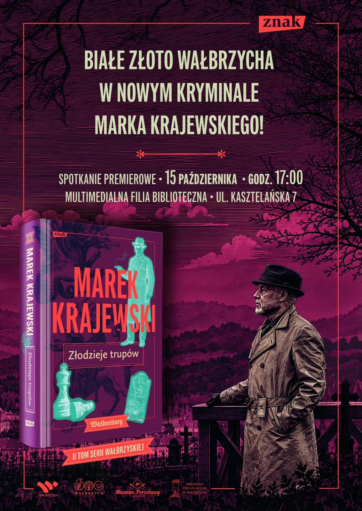 Grafika promocyjna wydarzenia Spotkanie autorskie z Markiem Krajewskim – „Złodziej trupów”