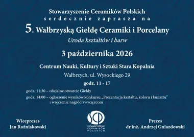 Grafika promocyjna wydarzenia 5. Wałbrzyska Giełda Ceramiki i Porcelany