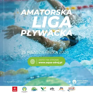 Grafika promocyjna wydarzenia Amatorska Liga Pływacka