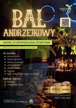 Grafika promocyjna wydarzenia Bal Andrzejkowy w Restauracji Arena