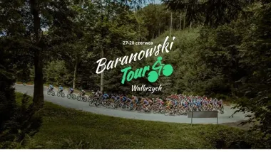 Grafika promocyjna wydarzenia Baranowski Tour Wałbrzych 2026 — górski wyścig kolarski w Sudetach