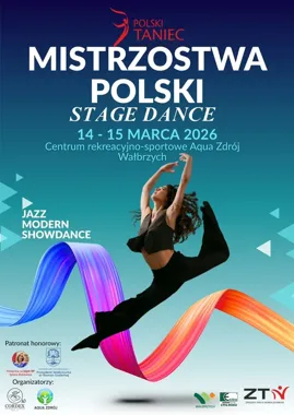 Grafika promocyjna wydarzenia MISTRZOSTWA POLSKI STAGE DANCE Jazz/Modern/Showdance w Wałbrzychu