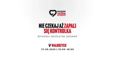 Grafika promocyjna wydarzenia Panowie! Jazda po zdrowie – bezpłatne badania w Wałbrzychu
