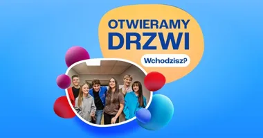 Grafika promocyjna wydarzenia Drzwi Otwarte w TEB Liceum i Technikum w Wałbrzychu