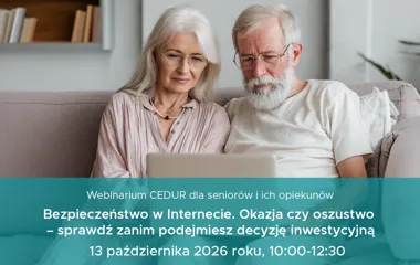 Grafika promocyjna wydarzenia Webinarium: bezpieczeństwo inwestycji w Internecie
