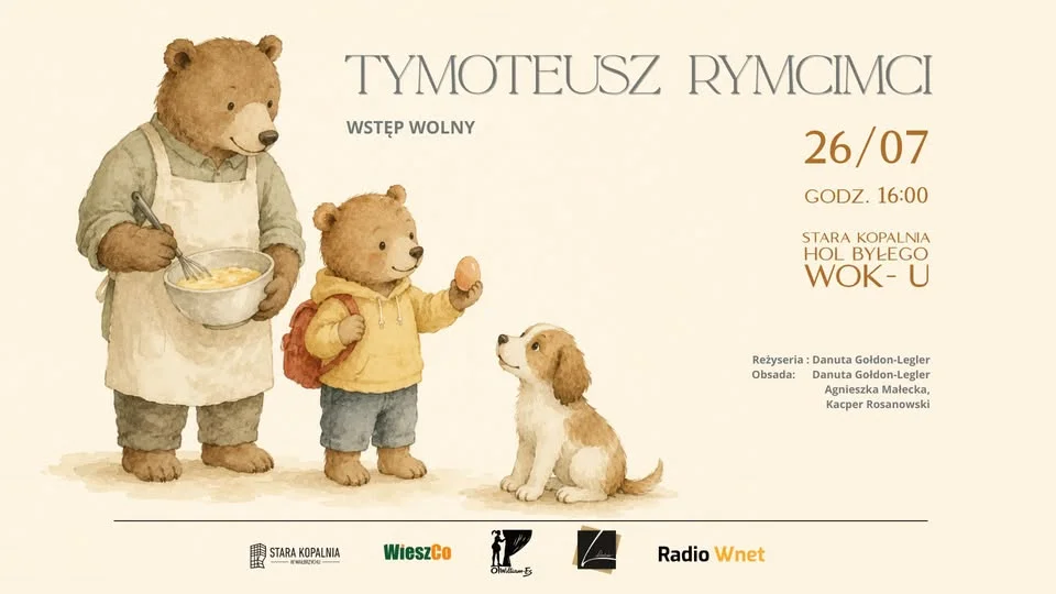 Grafika promocyjna wydarzenia Tymoteusz Rymcimci – spektakl o przyjaźni
