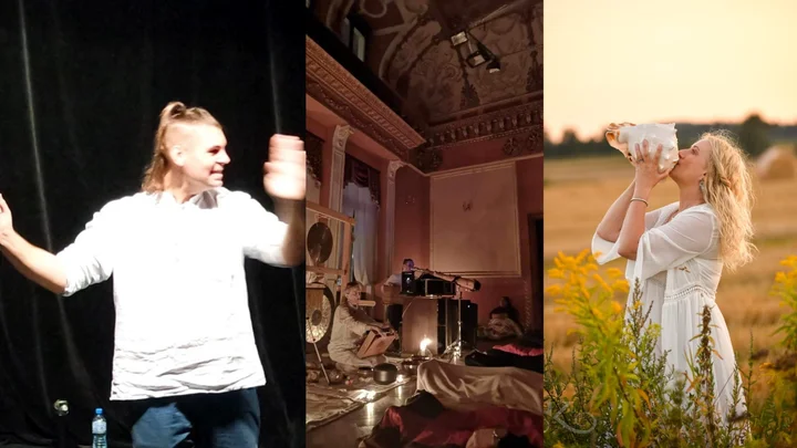 Grafika promocyjna wydarzenia Wyjątkowy koncert: Michał i Arleta — didgeridoo, gongi, śpiew i warsztat Esencja głosu