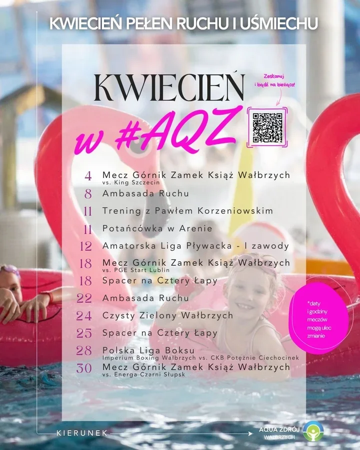 Aqua Zdrój w kwietniu zamieni się w kalendarz sportu i ruchu