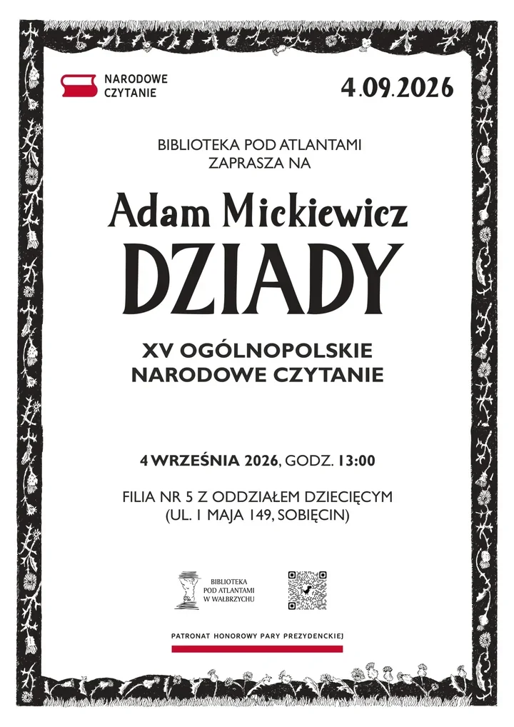 Mickiewicz zabrzmi na Sobięcinie - Biblioteka pod Atlantami zaprasza