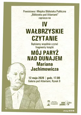 Marian Jachimowicz wraca do Wałbrzycha - czwarty wieczór czytania już w maju