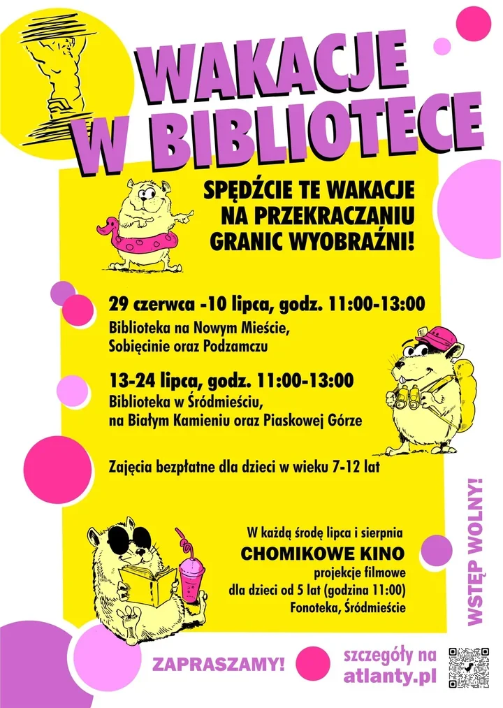 Biblioteka pod Atlantami rozpisuje lato dla dzieci na dwa turnusy