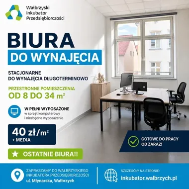 Ostatnie biura w centrum Wałbrzycha czekają na firmy i freelancerów