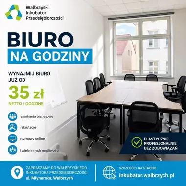 Biuro na godziny w Wałbrzychu. Nowa opcja za 35 zł netto