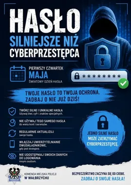 Jedno słabe hasło i problem gotowy - policja z Wałbrzycha ostrzega