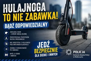 Na hulajnodze jeden błąd wystarczy - policja ostrzega przed sezonem