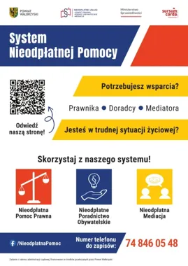 Darmowa pomoc prawna w powiecie wałbrzyskim. Dostępne są także mediacje