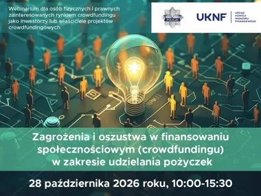 Pół dnia o oszustwach w crowdfundingu. UKNF organizuje webinarium
